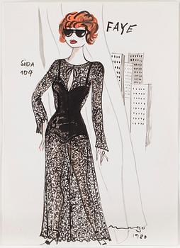 MAX GOLDSTEIN (MAGO) akvarellteckningar, kostymskisser och blyertsteckningar, ca 70 st, bl a 1940-tal, delvis sign.