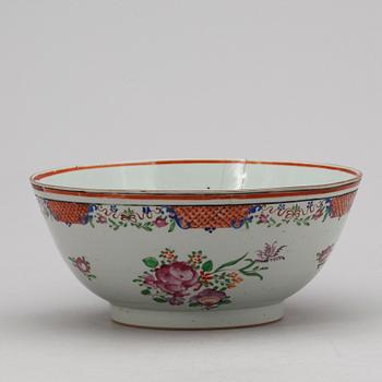 SKÅL samt FAT, porslin, Kina, Qing dynastin, Qianlong (1736-95).