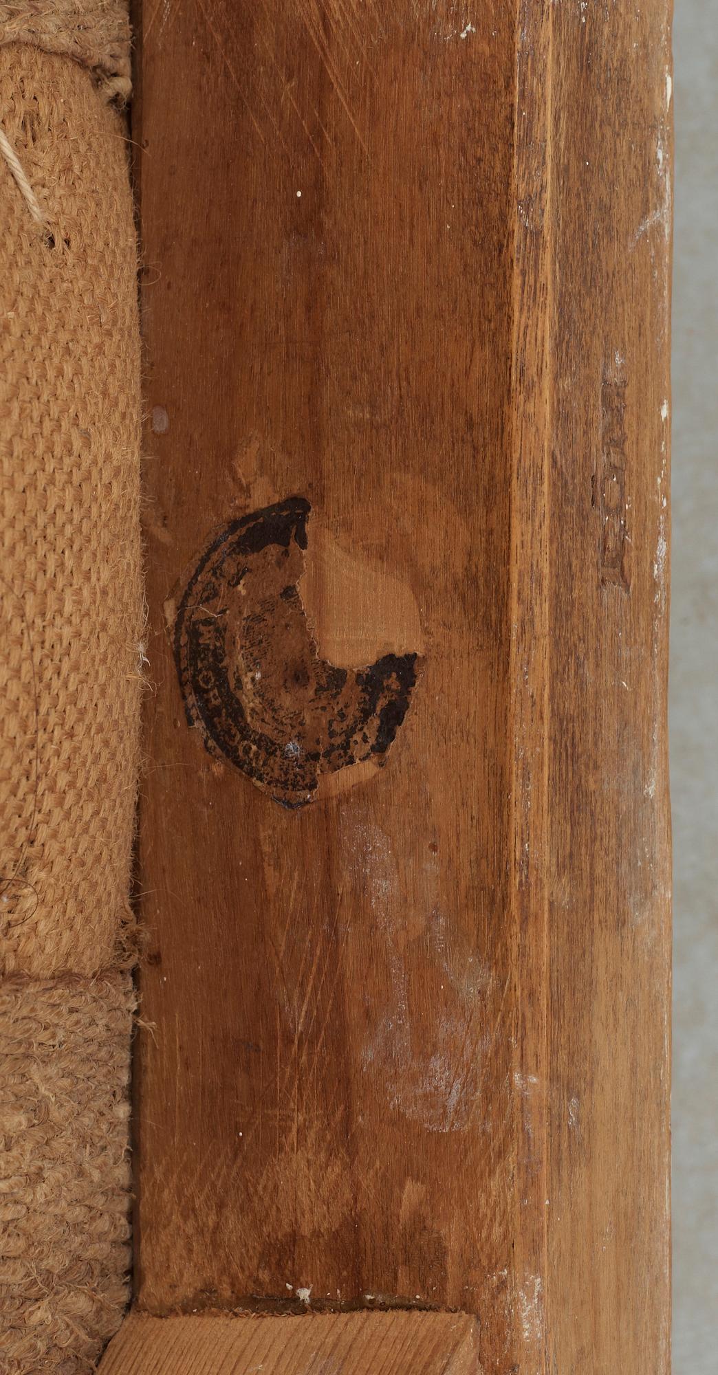 TABURETTER, ett par, sengustavianska, märkta EÖM, Erik Öhrmark, verksam 1777-1813 i Stockholm.