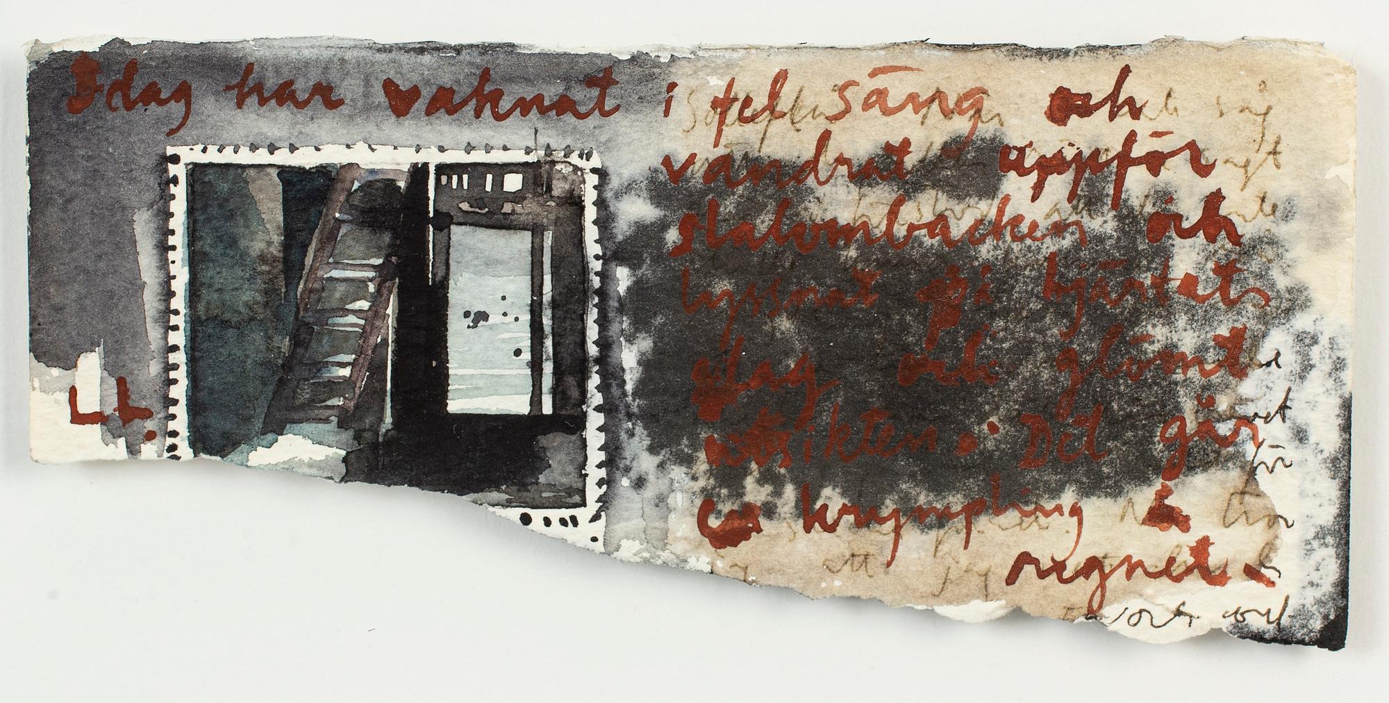 LARS LERIN, akvarell, signerad LL.