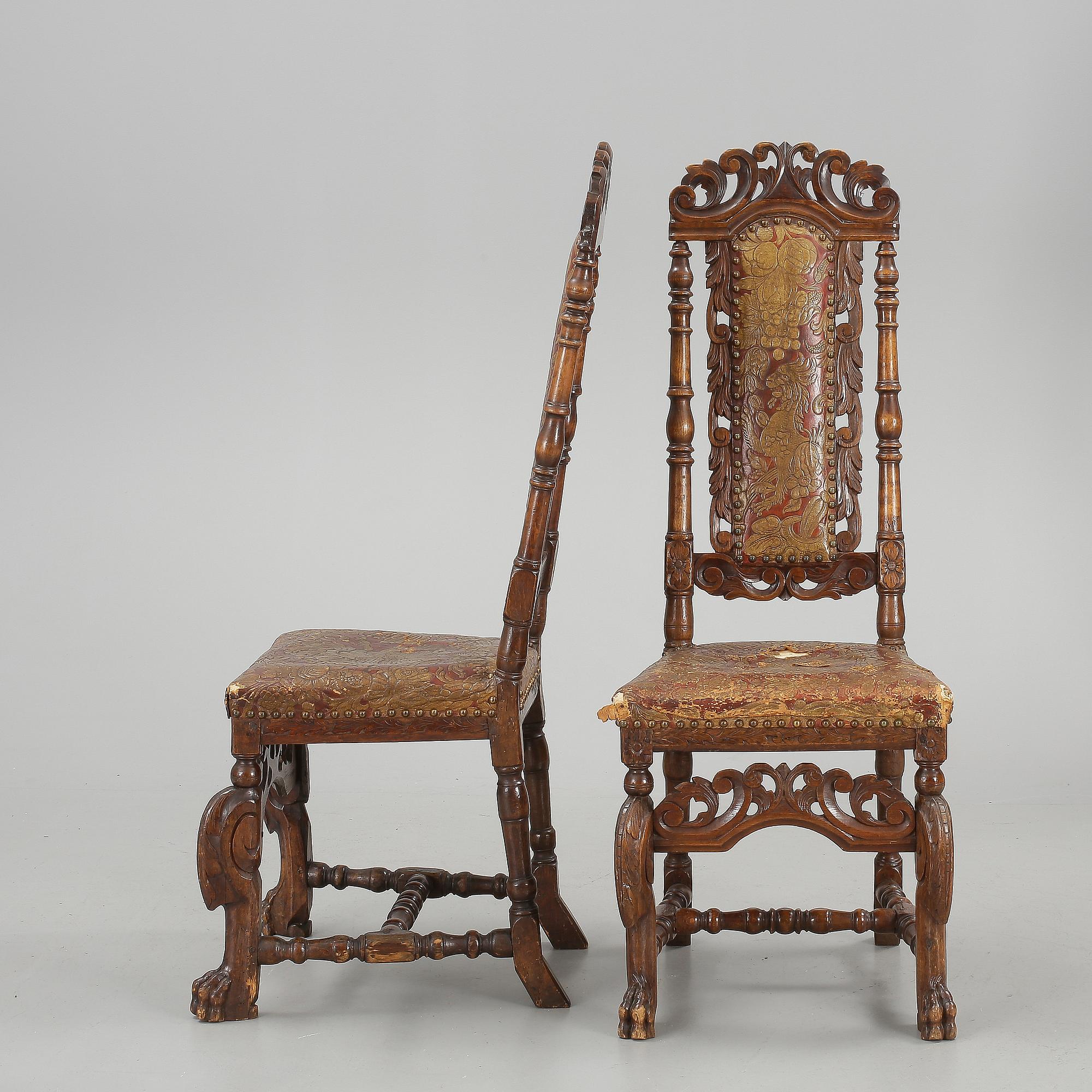 STOLAR, ett par, barock, 1700-tal.