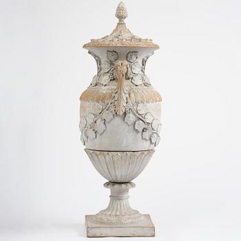 A stoneware garden urn by Ferdinand Ring, Höganäs, late 19th century.