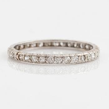 Platinum and eight cut diamond ring.