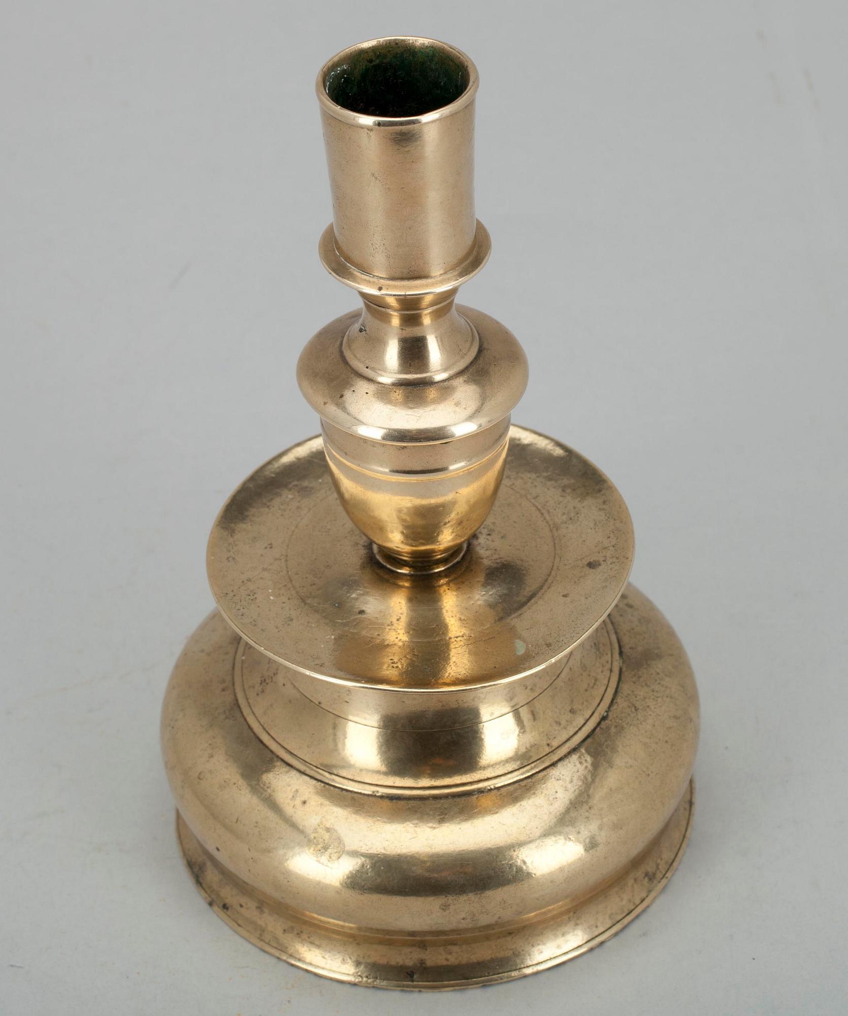 LJUSSTAKE, mässing, barock, trol. Sverige 1600-tal.