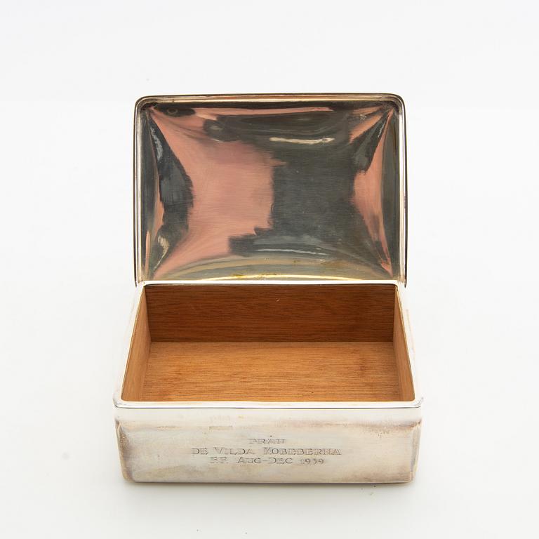 Cigarettskrin silver CG Hallberg Stockholm 1938.