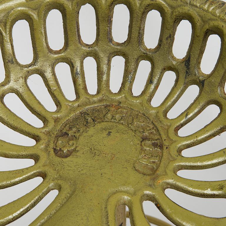 Four bar stools, painted cast iron, partly from the early 20th century.