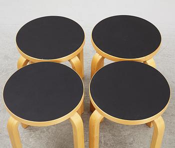Alvar Aalto, stools, 4 pcs, model 60E, late 20th century.
