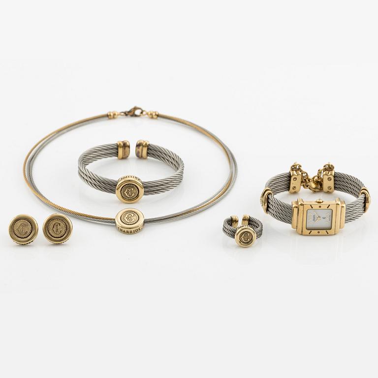 Philippe Charriol set with a necklace, a ring, a pair of earrings, a bracelet and a wristwatch.