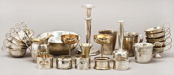 PARTI SILVER, 25 delar, 1900-tal. Vikt 1080 gram.