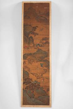 Paintings, 8 parts, depicting the eight immortals crossing the sea, late Qing Dynasty, 19th Century.
