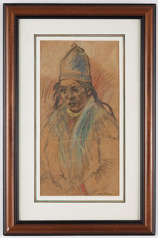 HELMER OSSLUND, mixed media on paper, signed Helmer Osslund.