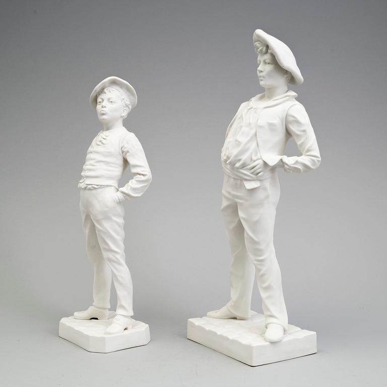 TWO PARIAN FIGURES, Gustafsberg 1894 and 1920.