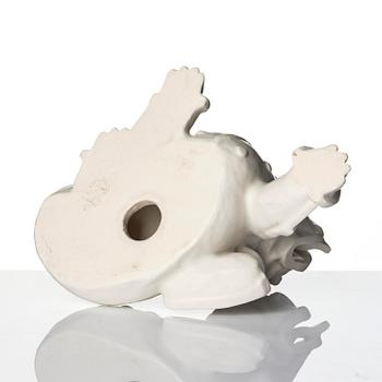 Wilhelm Kåge, a set of two stoneware sculptures of dragon puppies, Gustavsberg, Sweden 1940-50's.
