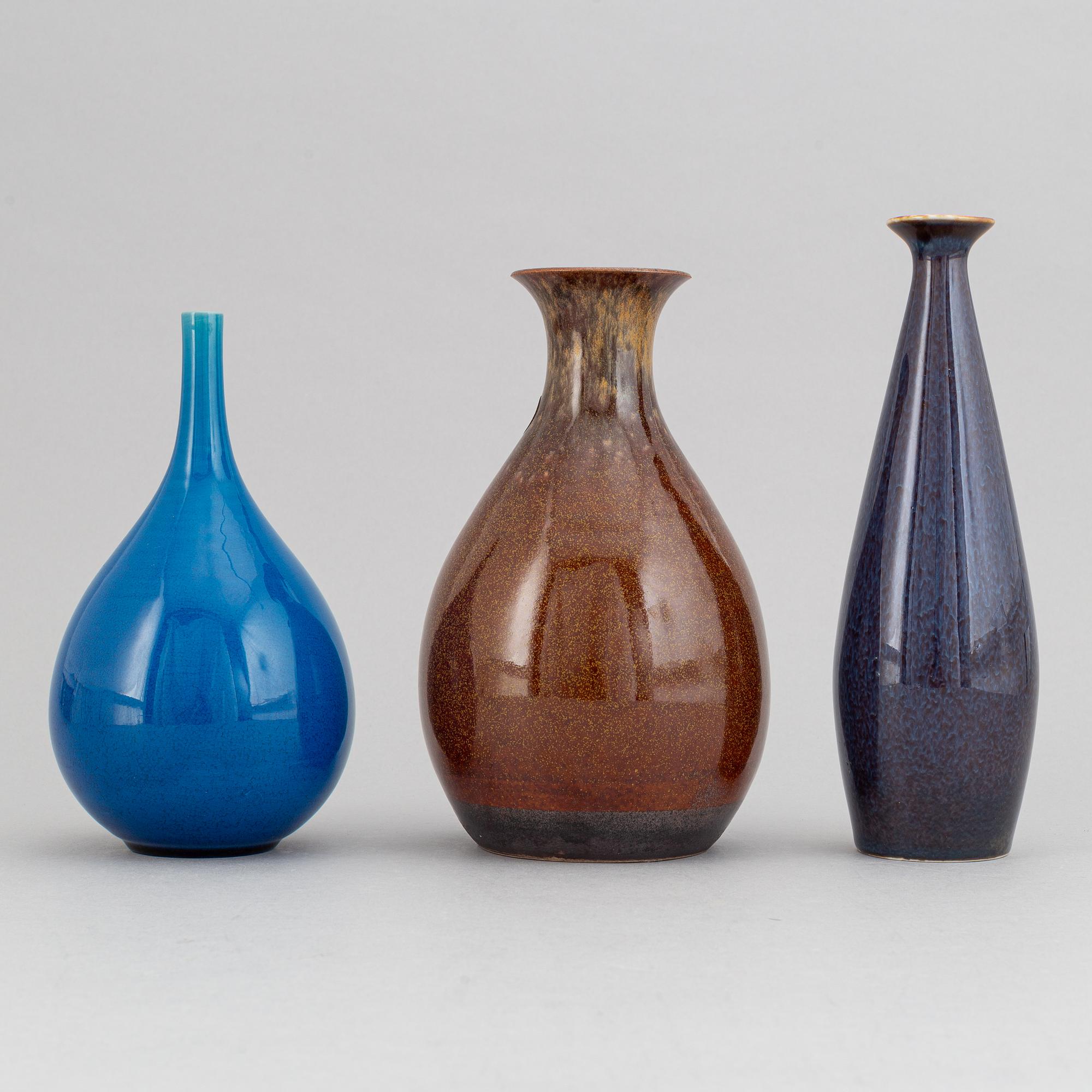 Carl-Harry Stålhane, a set of three stoneware vases for Rörstrand and Designhuset.