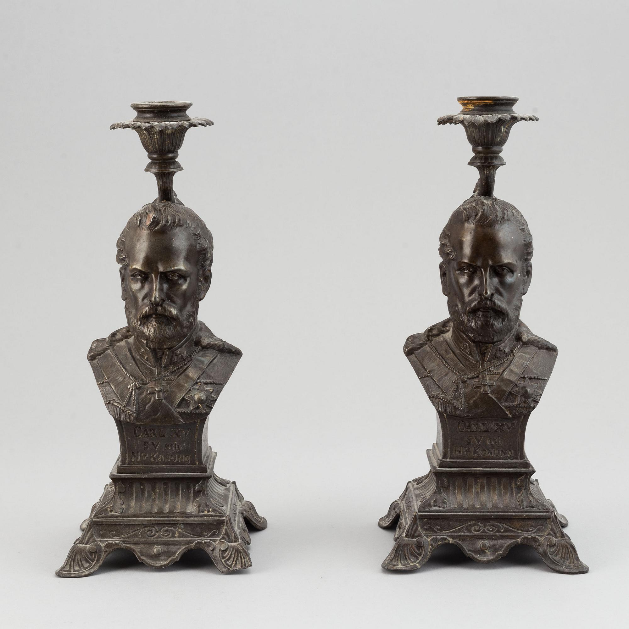 A pair of candelsticks, second half of the 19th century.