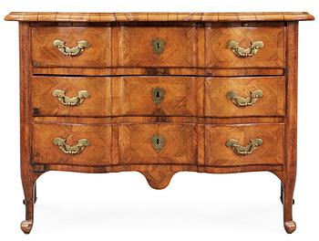 390. A Swedish late Baroque 18th Century commode, signed by  J. H. Fürloh.