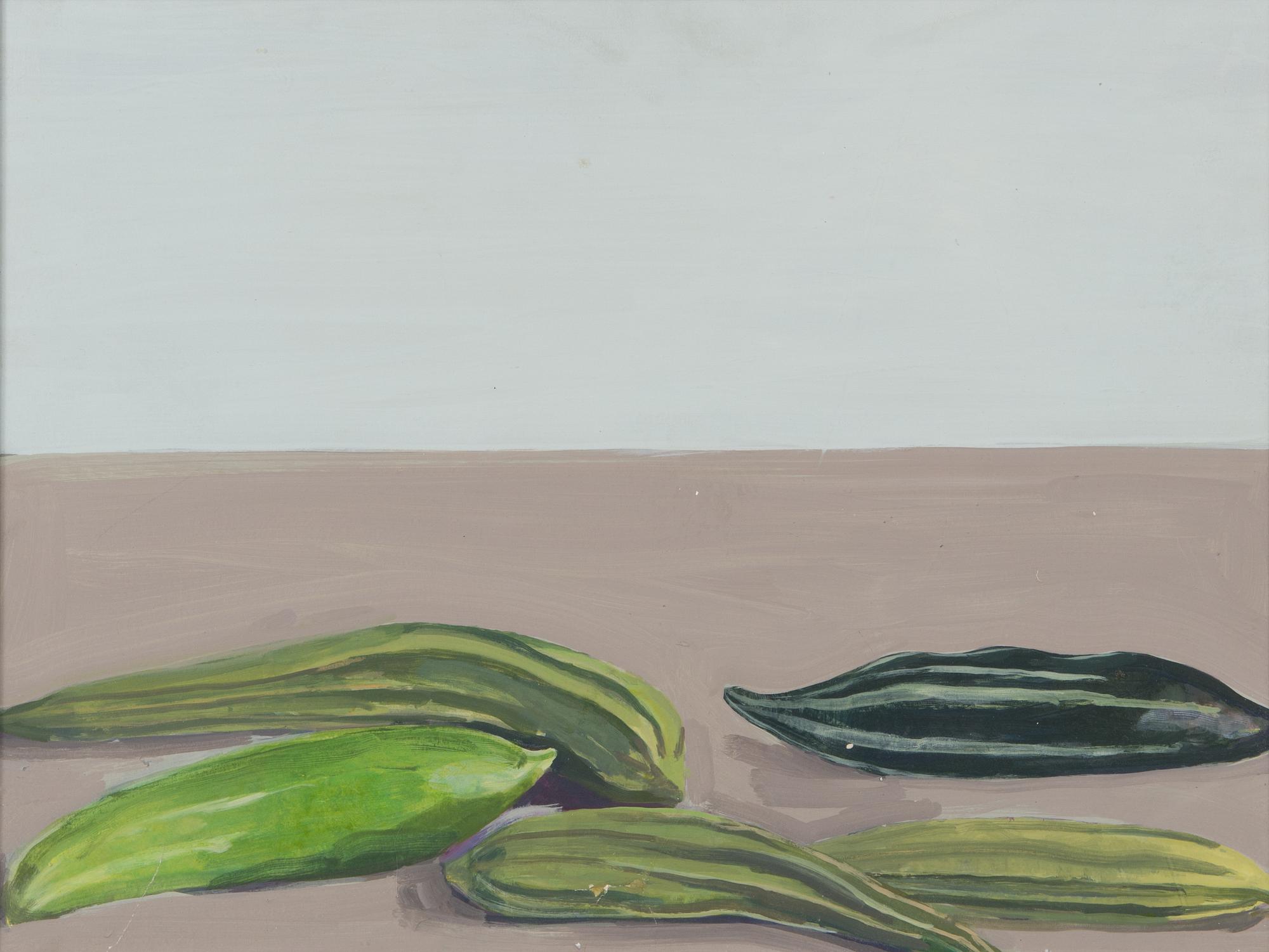 Peter Ern, diptych, tempera on paper, unsigned.