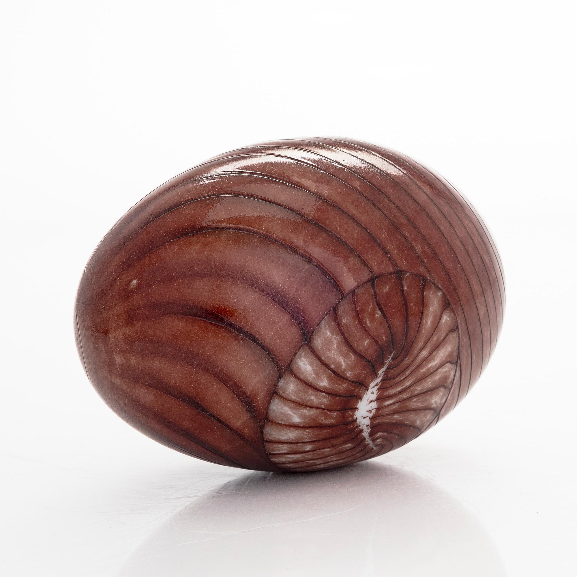 Oiva Toikka, year egg 2010, "Rosebud's egg", signed O. Toikka Nuutajärvi numbered 120/750.