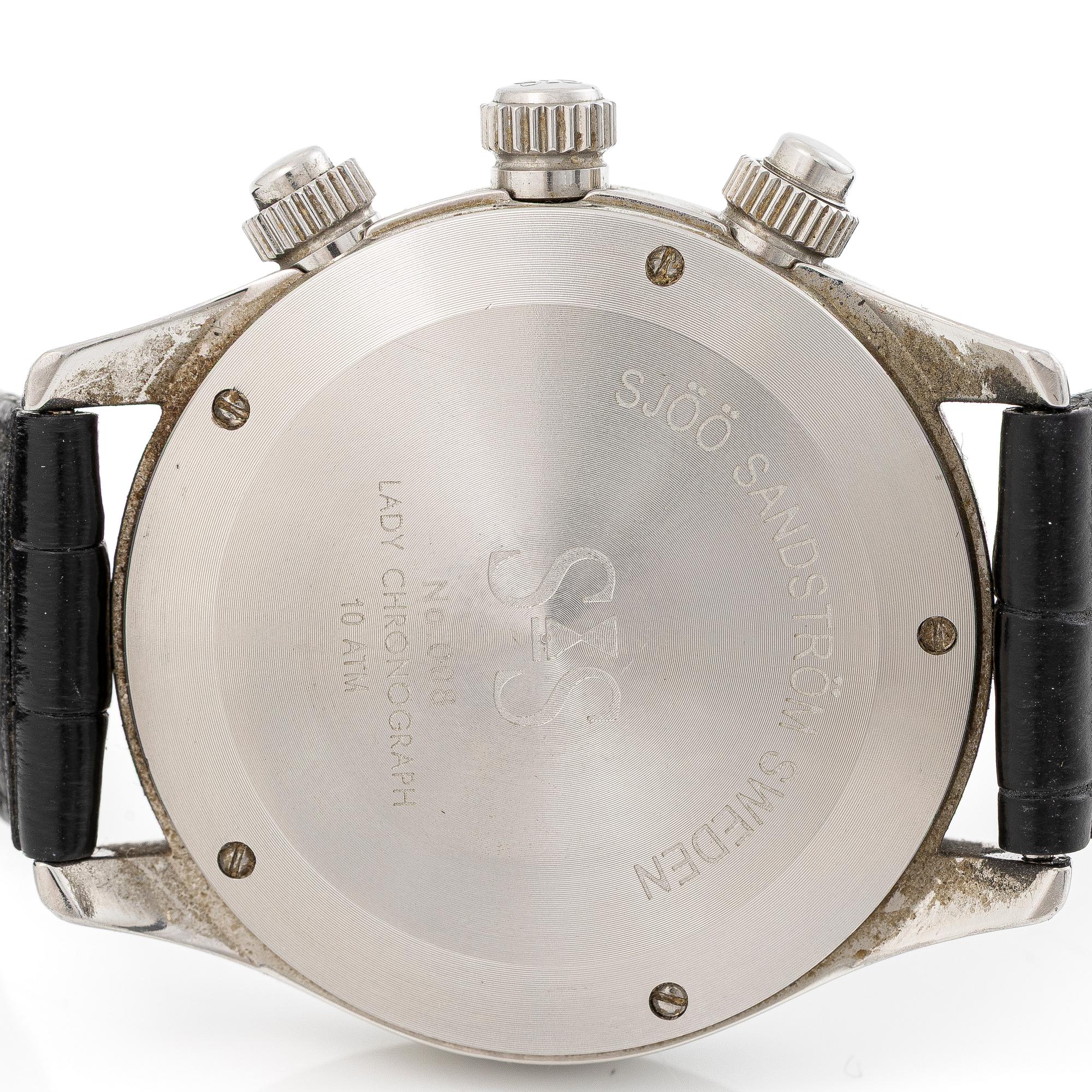 Sjöö Sandström, Lady Chronograph, wristwatch, 35.5 mm.