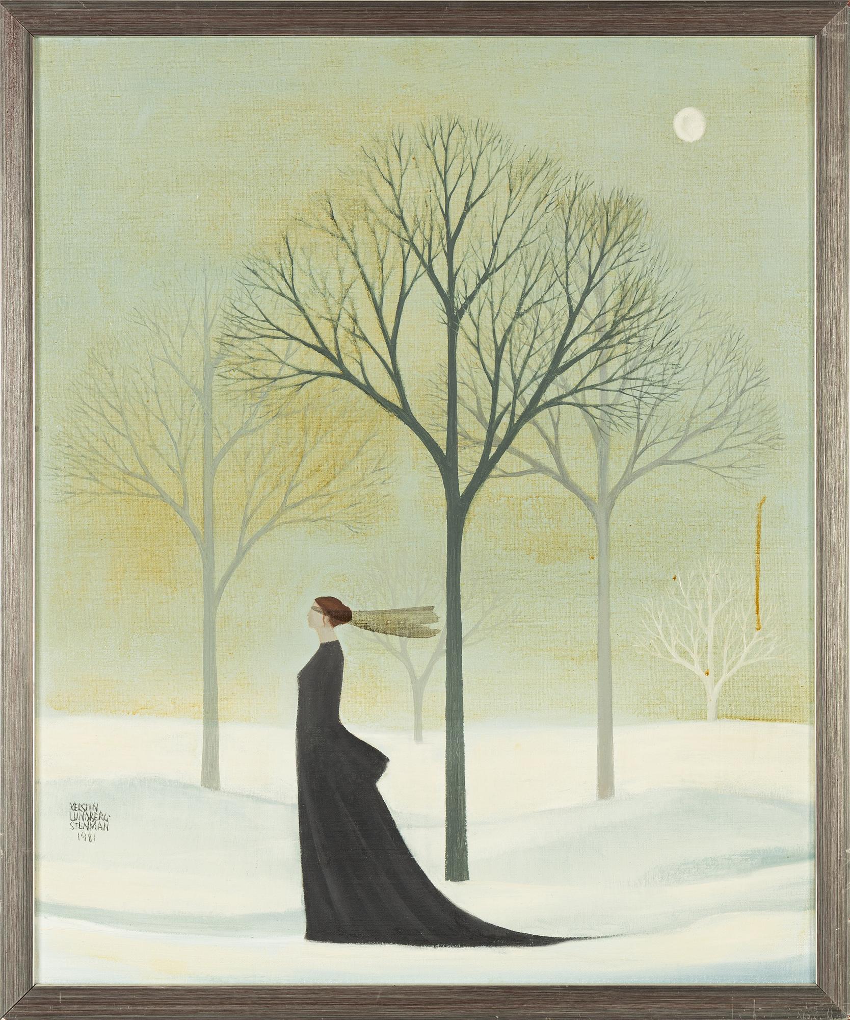 Kerstin Lundberg-Stenman, olja på duk, signerad och daterad 1981.