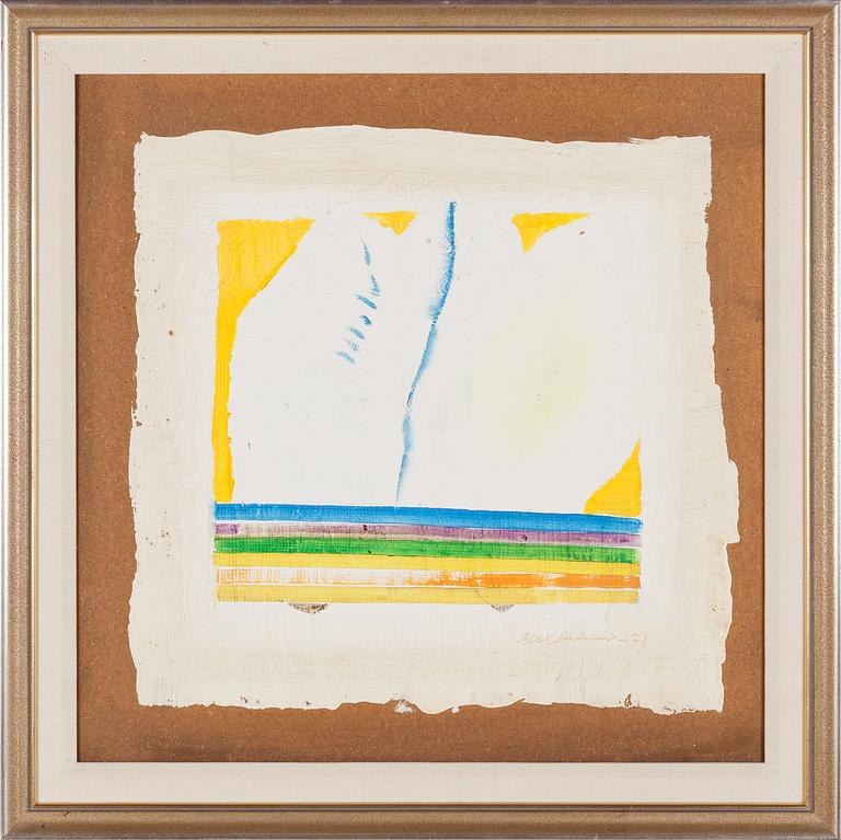 Max Salmi, olja på pannå, signerad och daterad -71.