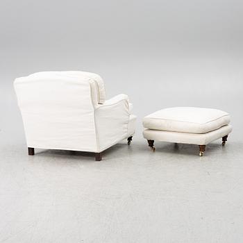 Fåtölj med fotpall, modell "Charles", Jio Möbler.