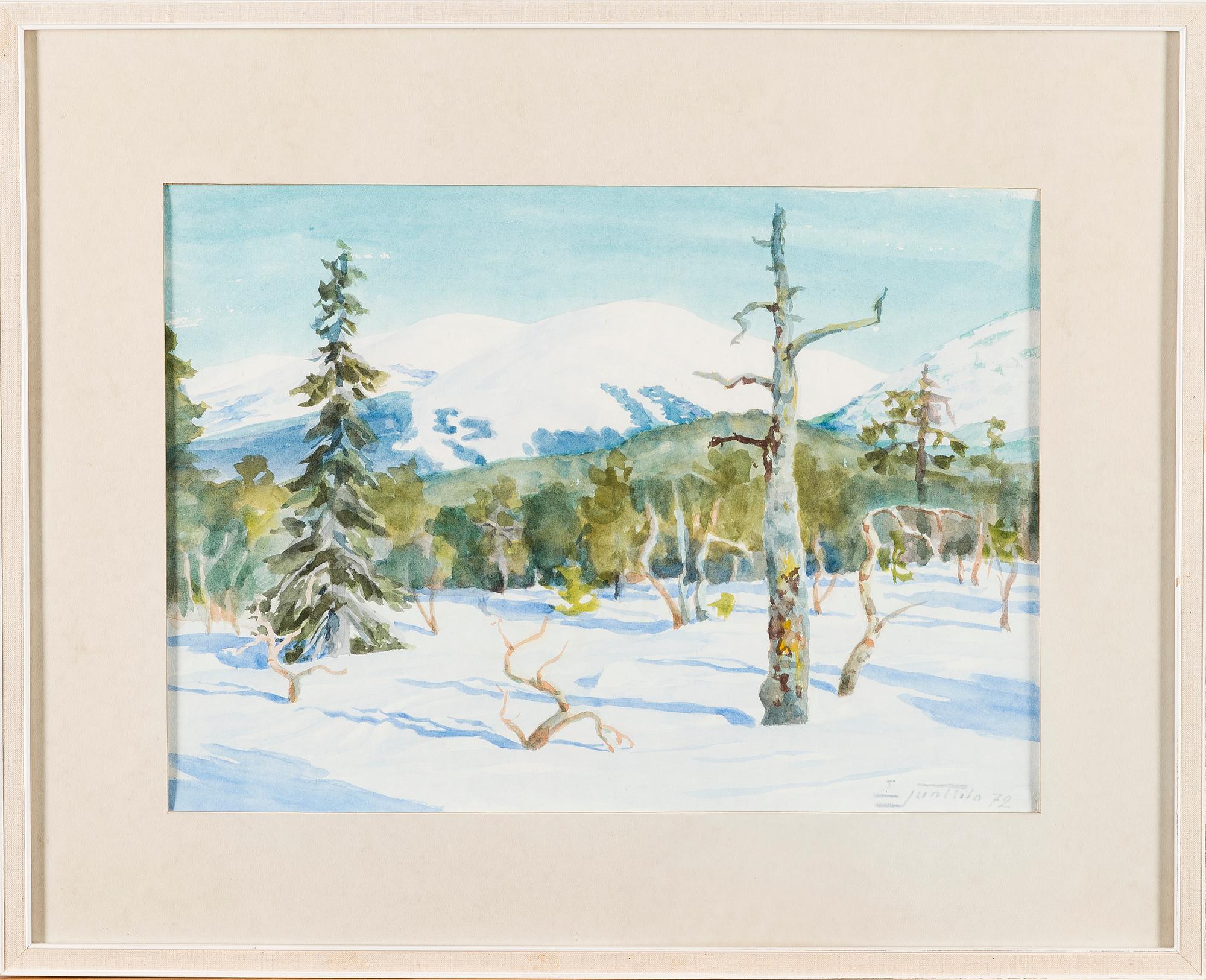 EINARI JUNTTILA, vesiväri, signeerattu ja päivätty -72.