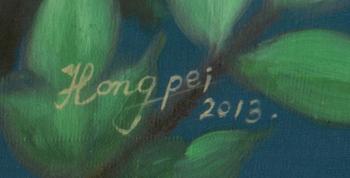 He Hongbei, Woman with Peonies 2013.