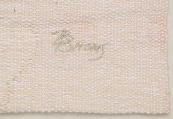 Birgit Broms, TAPESTRY. "Skridskoåkare". Tapestry variant with applications. 134 x 250,5 cm. Signed HAV LH B Broms.