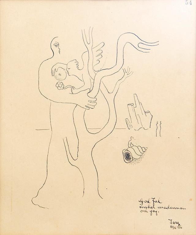 Esaias Thorén, two drawings, signed -34 & -44.