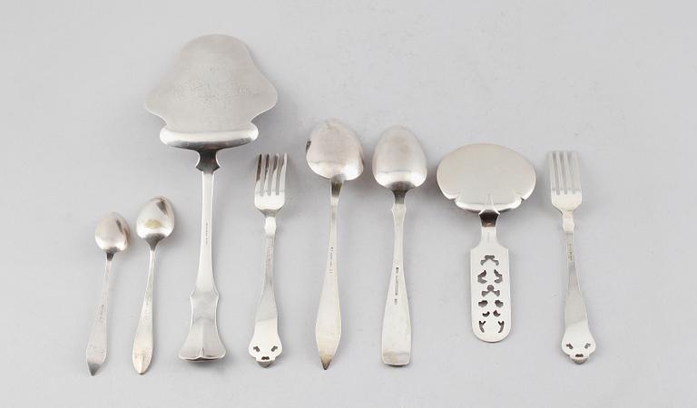 BESTICK, 29 delar, silver, Norge, olika modeller, 1900-tal. Total vikt ca 795 gram.