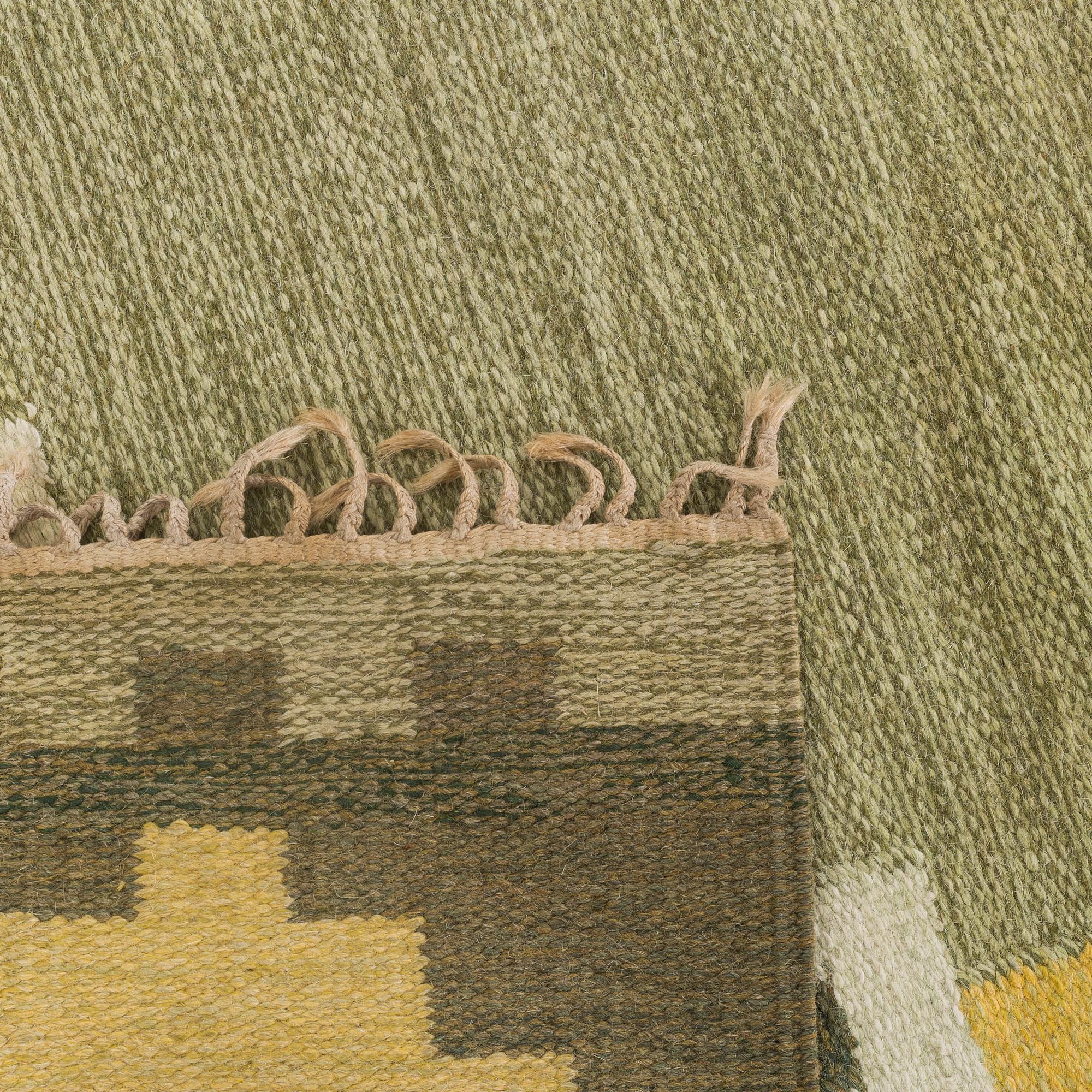 A flat weeved carpet, Ingegerd Silow signed IS.