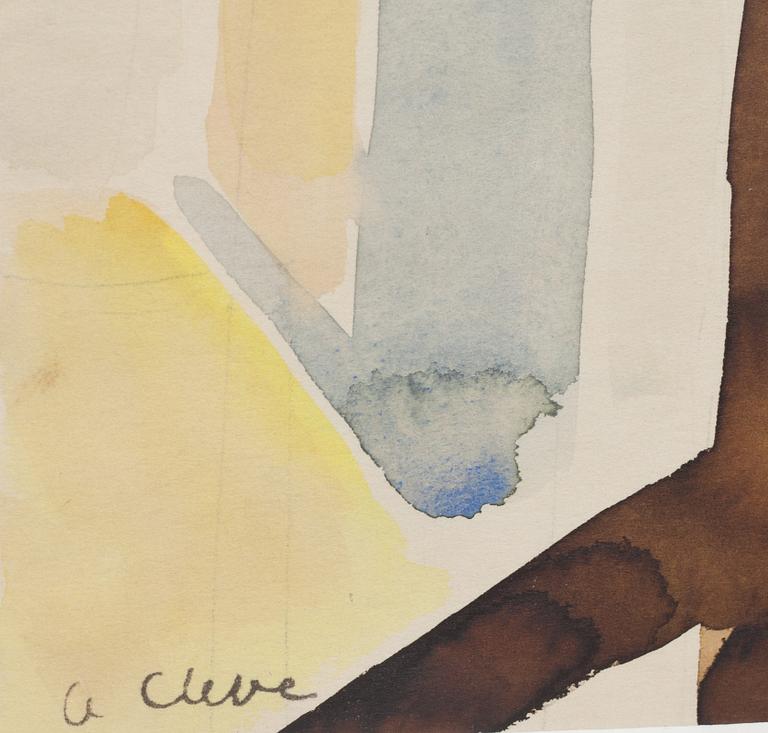 AGNES CLEVE, akvarell, signerad.