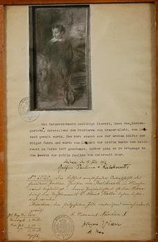 FRANZ SERAPH VON LENBACH, pastell, intyg a tergo.