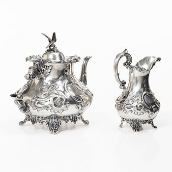 A four piece silver tea and coffee service, William Southey, London, England, 1858-59.