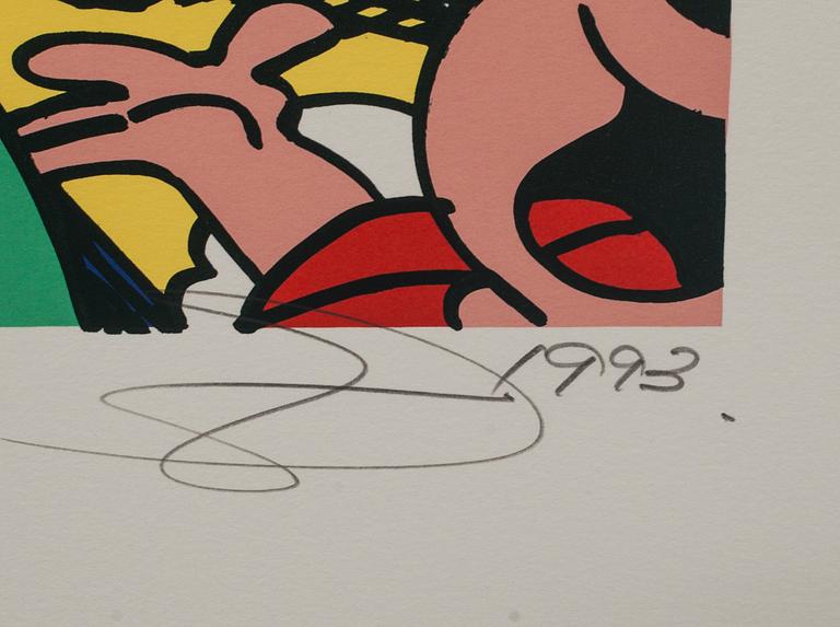 GUDMUNDUR ERRÓ, färgserigrafi, signerad, numrerad 121/150 och daterad- 1993.