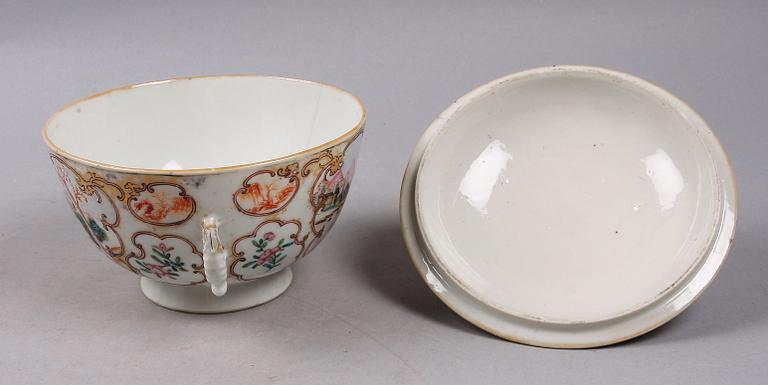 SKÅL MED LOCK, mandarinporslin, Kina. Omkring 1800.