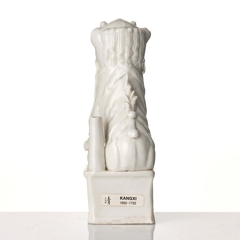 A Chinese blanc de chine joss stick holder, Qing dynasty, Kangxi (1662-1722).