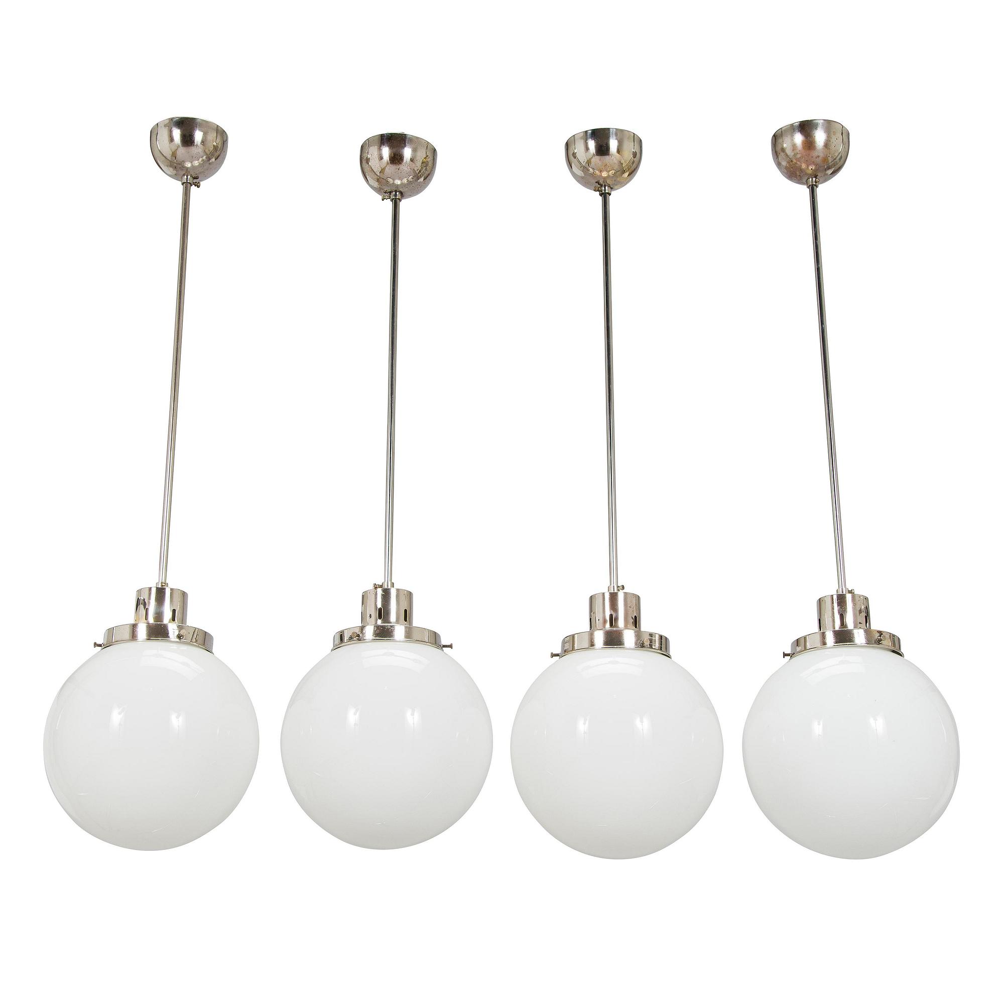 Paavo Tynell, Four 1930s pendant lights modell 1601 for Taito.