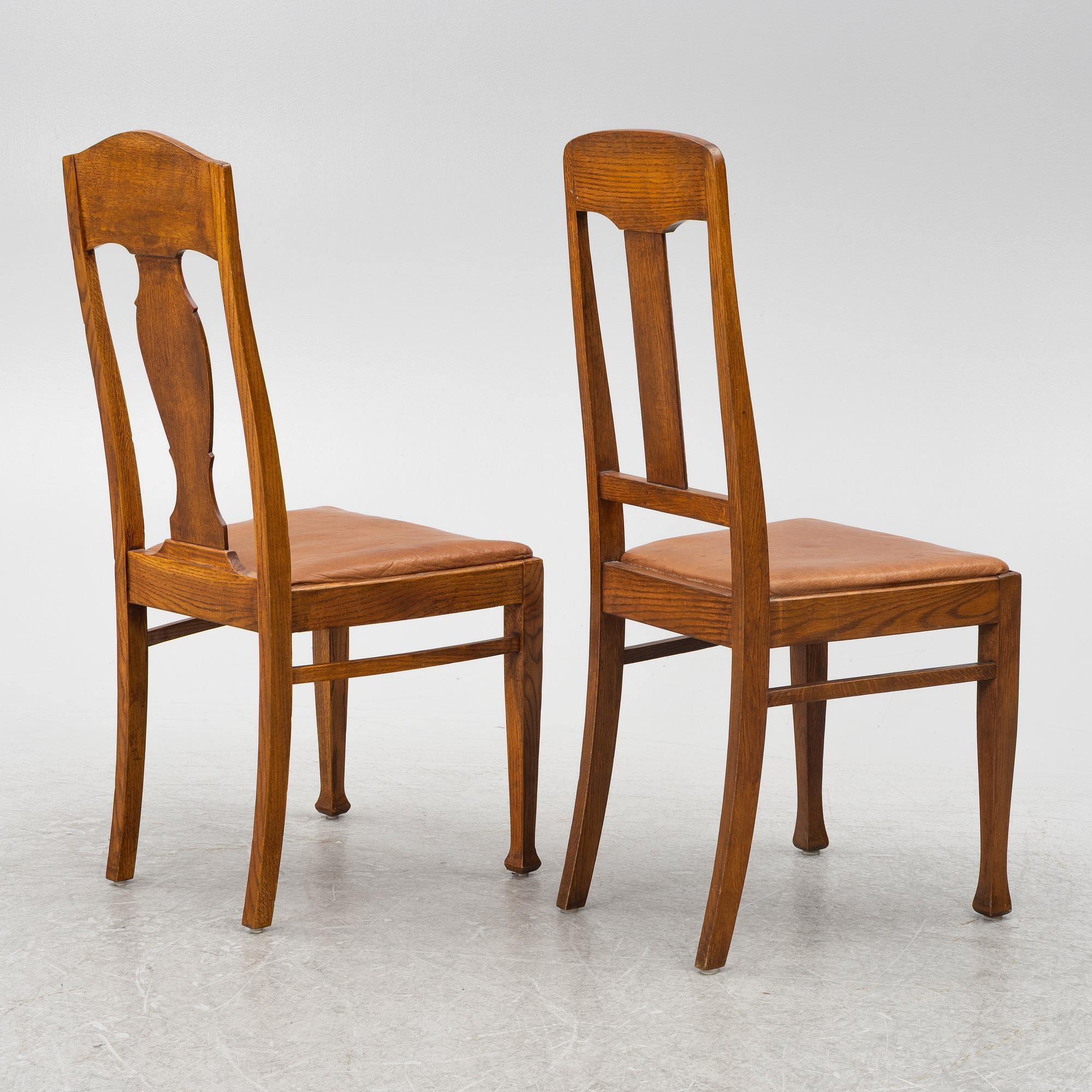 Eleven chairs in various models, Art Nouveau, around the year 1900.
