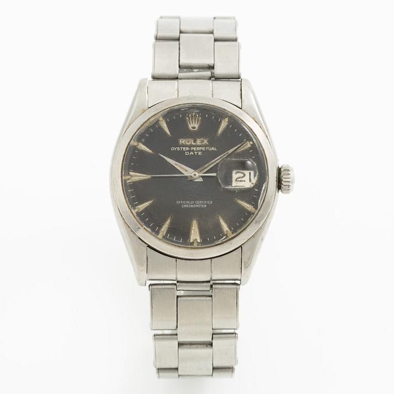 Rolex, Oyster Perpetual, Date, Chronometer, wristwatch, 34,5 mm.