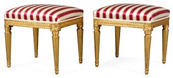 904. A pair of Gustavian stools by J. Lindgren.