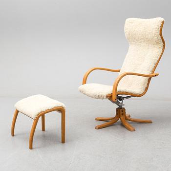 JAN EKSTRÖM, fåtölj med fotpall, "Gazell", Conform.