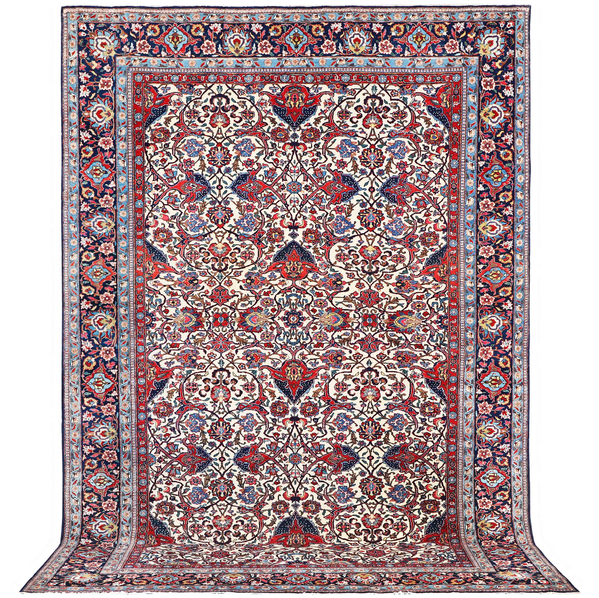 A semi.antique Kashan, c. 319 x 212 cm.