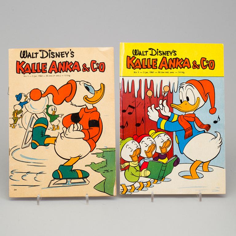 SERIETIDNINGAR, Kalle Anka, KOMPLETTA ÅRGÅNGAR 1960-64.