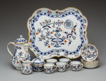 KAFFESERVIS, 9 delar, porslin, Meissen.