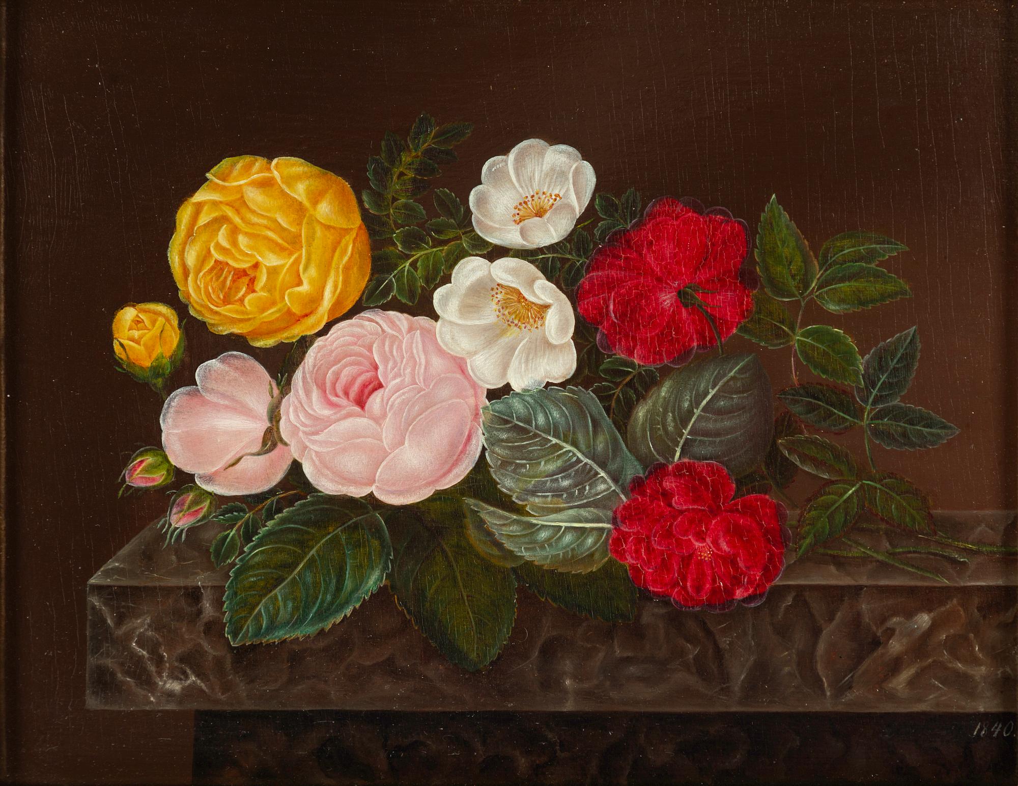 Johan Laurentz Jensen, Attributed. Floral still life.