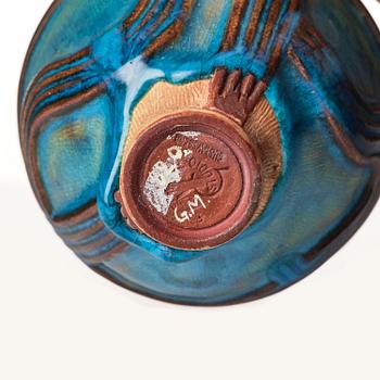 Wilhelm Kåge, a set of three Farsta stoneware vases, Gustavsberg Studio, two dated 1948 and 1950.