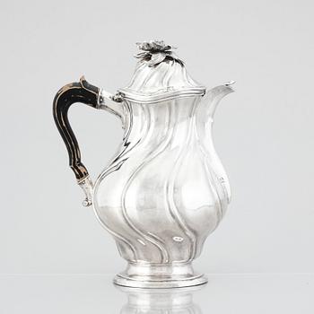 A Swedish Rococo silver coffee-pot, mark of Petter Lund, Stockholm 1761.