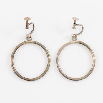 Lars Arby, four pairs of earrings, silver, Gothenburg including 1963 and 1969.
